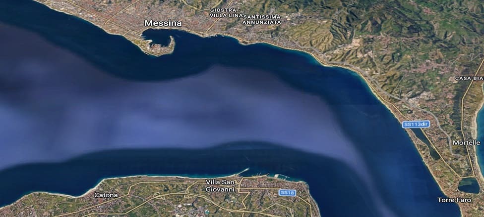 mappa stretto di messina